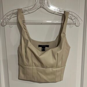 Beige Sleeveless Women's Top